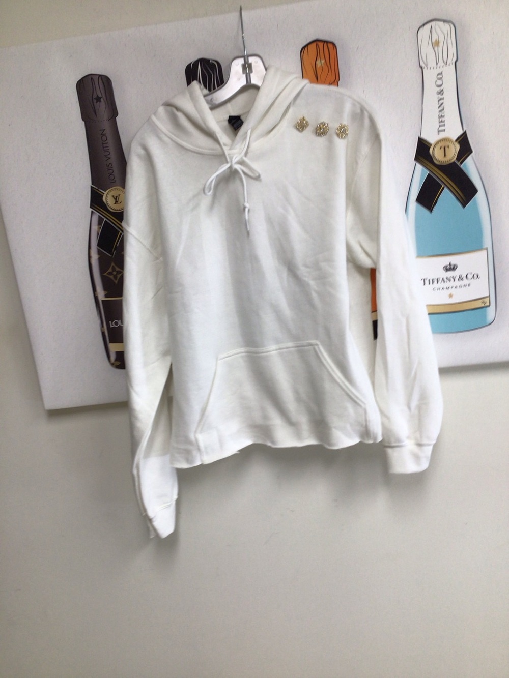 Gant White Hooded Pullover with Gold Embellishments